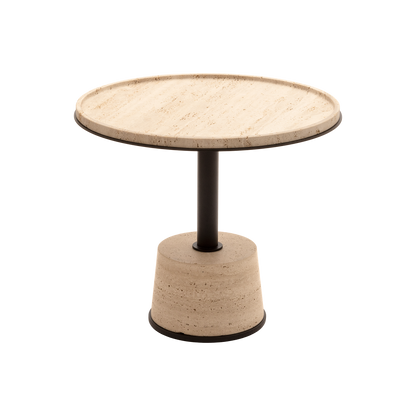 Giobagnara | Sorrento Marble Coffee Table: Round marble top and leather base on slender metal stem with metal rings — small, medium, large | Furniture | 2Jour Concierge, your luxury lifestyle shop | luxury marble coffee table, Giobagnara Sorrento, leather base coffee table, Italian designer furniture
