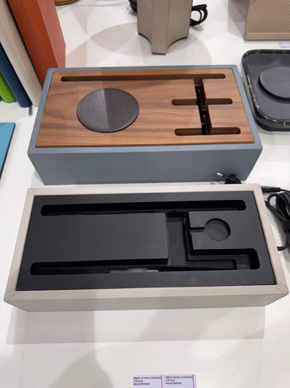Simon Leather-Covered Multi-Device 5-Port USB Charging Station (Qi Certified)