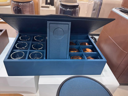 Saint-Germain Leather-Covered Wood Coffee Organizer For Nespresso Commercial Capsules