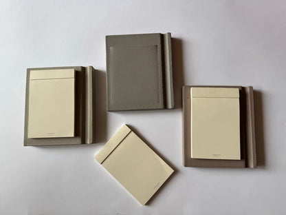 Giobagnara Heavy Leather-Covered Wood Notepad Holder | Sturdy and Luxurious | Crafted with High-Quality Leather and Weighted Wood Base | Features a Pocket for Attaching Notepads (10 x 15 cm) and a Pen Holder | Elevate Your Workspace with Elegant Desk Accessories from 2Jour Concierge, #1 luxury high-end gift & lifestyle shop