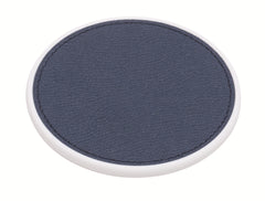 Sirmione Coaster Round: White Corian® with Leather Insert