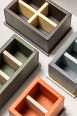 Firenze Leather-Covered Wood Sugar Packet Holder with Metal Base, Bicolor