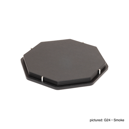 David Leather-Covered Placemat Holder, Octagonal with 6 Placemats & Polished Metal Pins