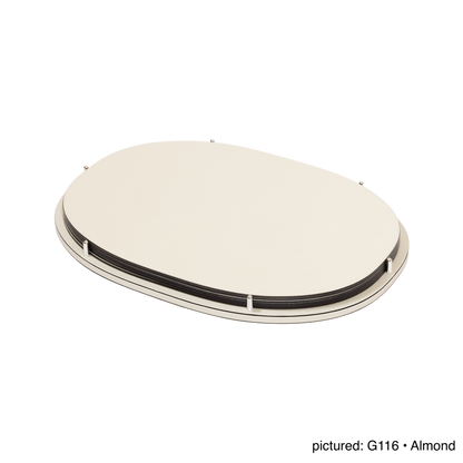 David Leather-Covered Placemat Holder, Oval with 6 Placemats & Polished Metal Pins