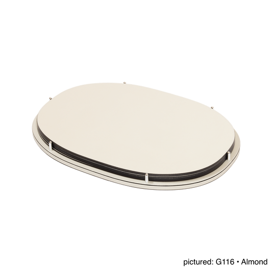 David Leather-Covered Placemat Holder, Oval with 6 Placemats & Polished Metal Pins