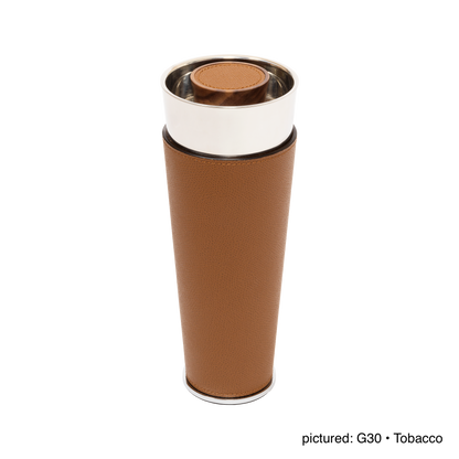 Giobagnara | Ocean Shaker: Leather-covered stainless steel cocktail shaker with walnut wood top | Serveware + Hospitality / Beverage & Extra Accessories | 2Jour Concierge, your luxury lifestyle shop | premium bar accessories, luxury cocktail tools for expensive interiors, private bars, and refined entertaining spaces