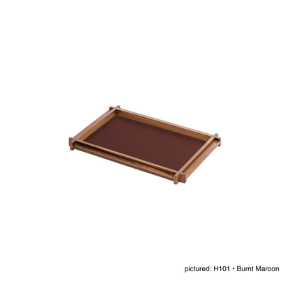 Giobagnara | Structura Tray: Walnut or wenge wood tray with leather inlay in multiple sizes | Serveware + Hospitality / Trays | 2Jour Concierge, your luxury lifestyle shop | luxury decorative storage, premium trays for expensive interiors, consoles, dining settings, and curated surfaces