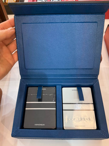 Giobagnara Parma Playing Card Holder | Leather-covered wood case with magnetic closing | Includes two decks of high-quality playing cards | Games and Entertainment | 2Jour Concierge, your luxury lifestyle shop