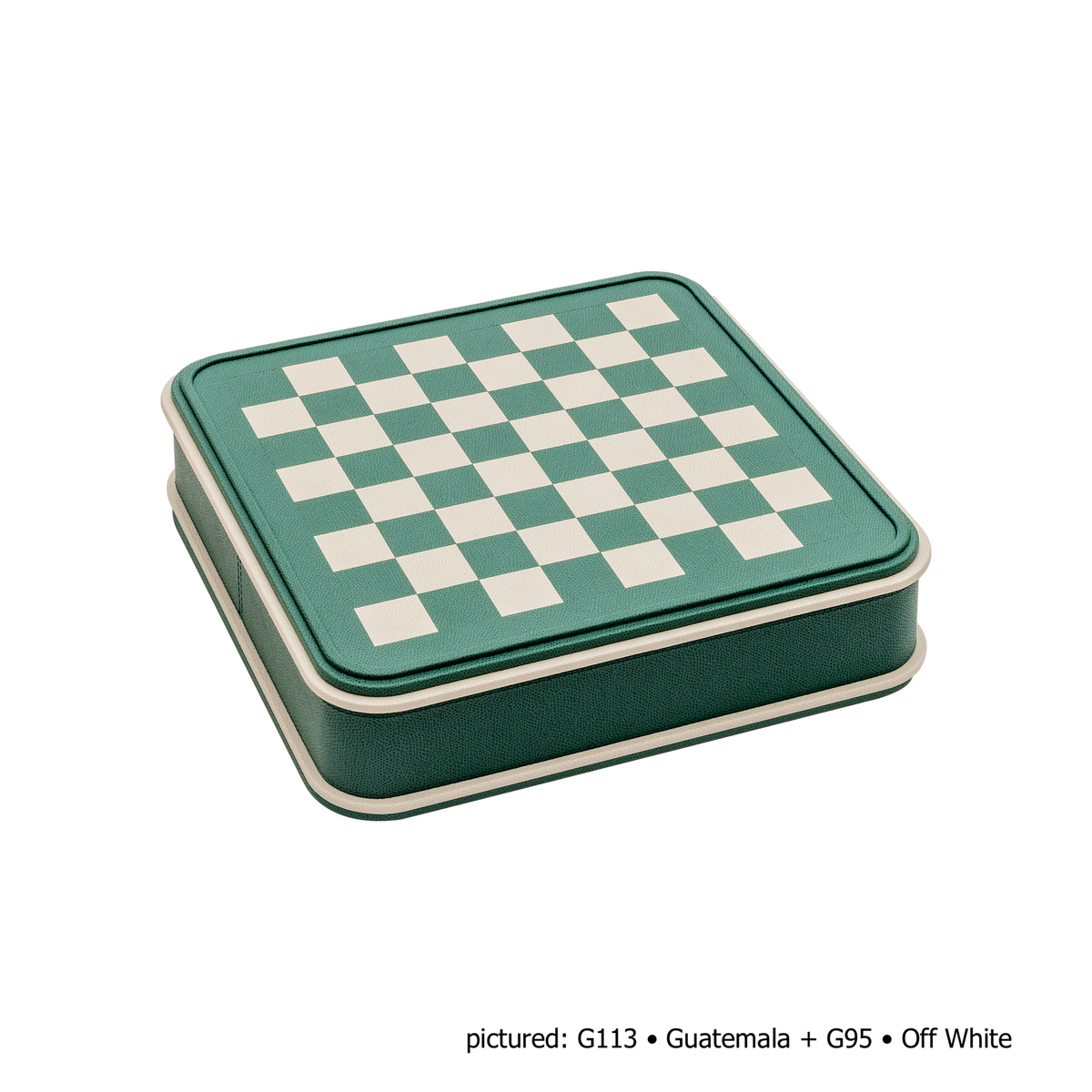 Giobagnara | Rolli Chess and Draughts Set: Leather-covered case with marquetry lid, maple and walnut pieces, leather-inlaid draughts | Game Room | 2Jour Concierge, your luxury lifestyle shop | luxury chess set, Giobagnara Rolli, leather chess board, Italian designer game set, luxury board game