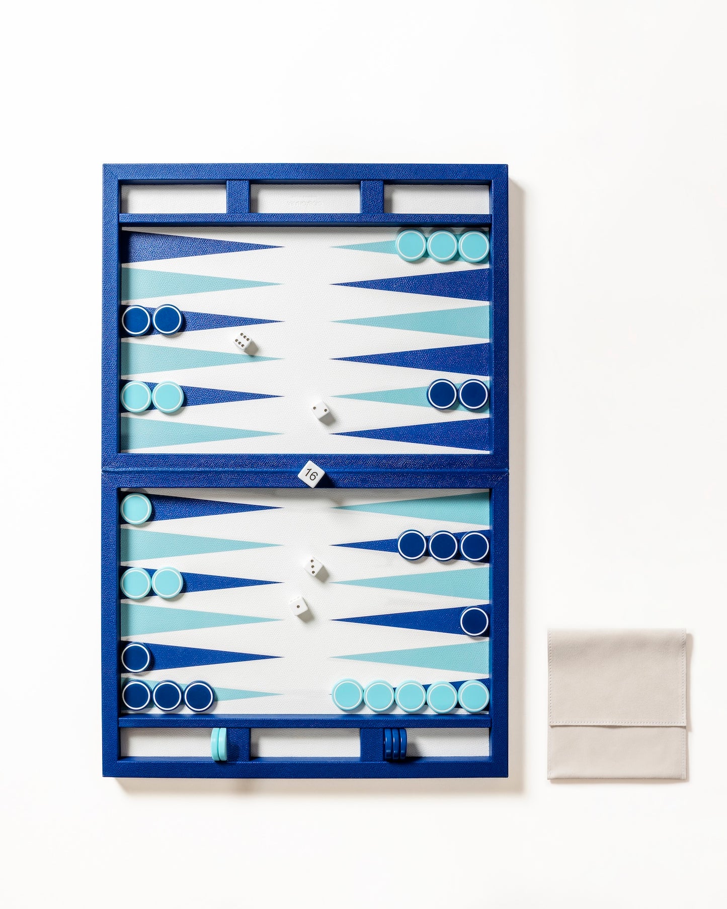 Giobagnara Lerici | Backgammon Set: Leather with high-gloss inlaid playing field, lacquered dice, and resistant acrylic chips, smooth finish | Games / Backgammon Sets | 2Jour Concierge, your luxury lifestyle shop | luxury interiors, hospitality décor, elegant living, designer home accessories, boutique hotels, refined lifestyle, yacht décor, office décor, executive interiors