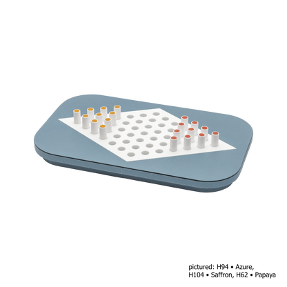 Giobagnara | Delos Chinese Checkers Set Corian®: Leather-covered Corian® board with Corian® playing pieces and leather inserts | Game Room | 2Jour Concierge, your luxury lifestyle shop | luxury chinese checkers Corian, Giobagnara Delos, Corian game set, Italian designer board game