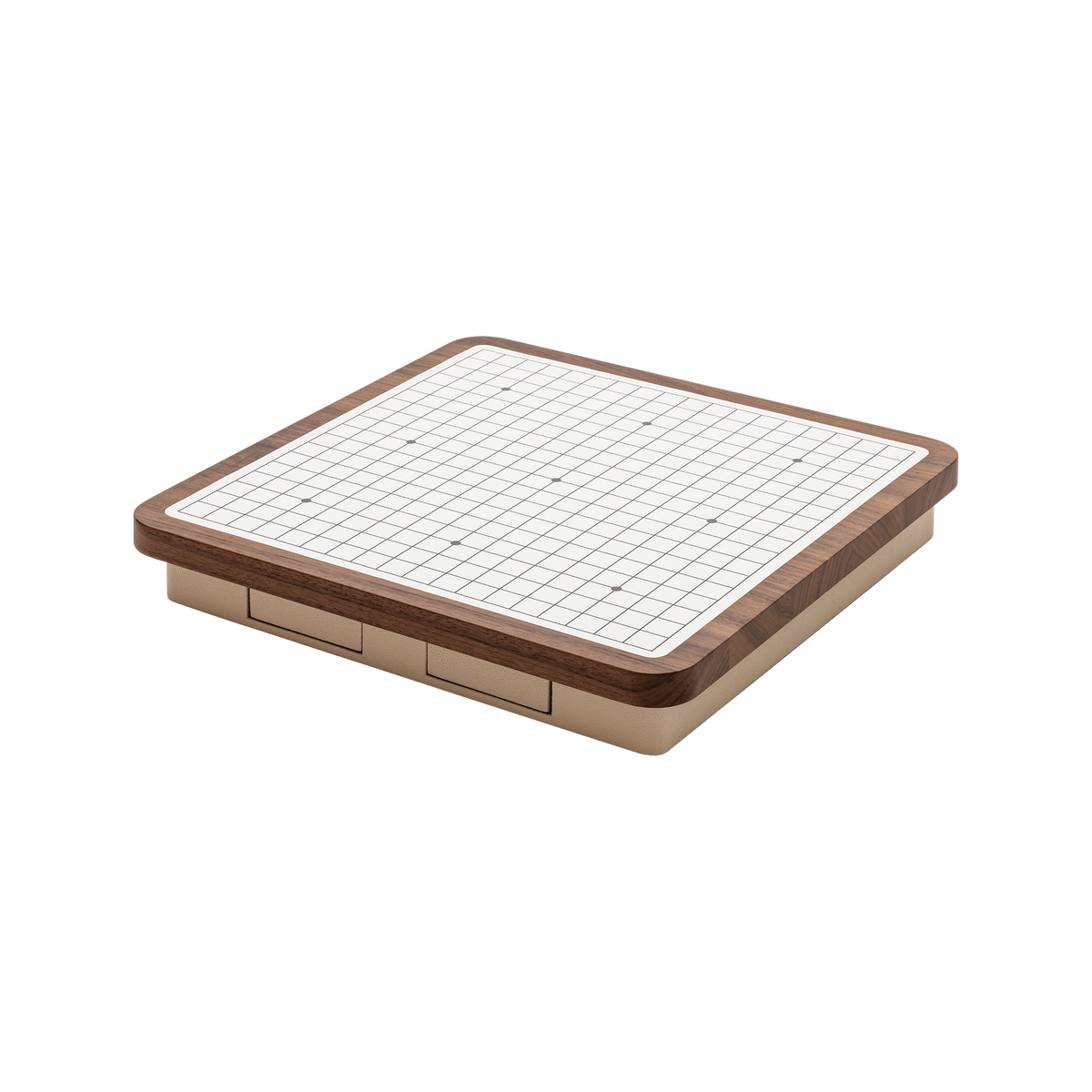 Giobagnara | Delos Go Game Set Wood: Walnut or wengé top with digital-printed leather playing field and Corian® playing beads | Game Room | 2Jour Concierge, your luxury lifestyle shop | luxury go game wood, Giobagnara Delos, walnut game board, Italian designer game set
