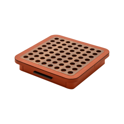 Giobagnara | Delos Othello Game Set Wood: Walnut or wengé leather-covered board with wood playing pieces and leather inserts | Game Room | 2Jour Concierge, your luxury lifestyle shop | luxury othello wood, Giobagnara Delos, walnut game board, Italian designer game