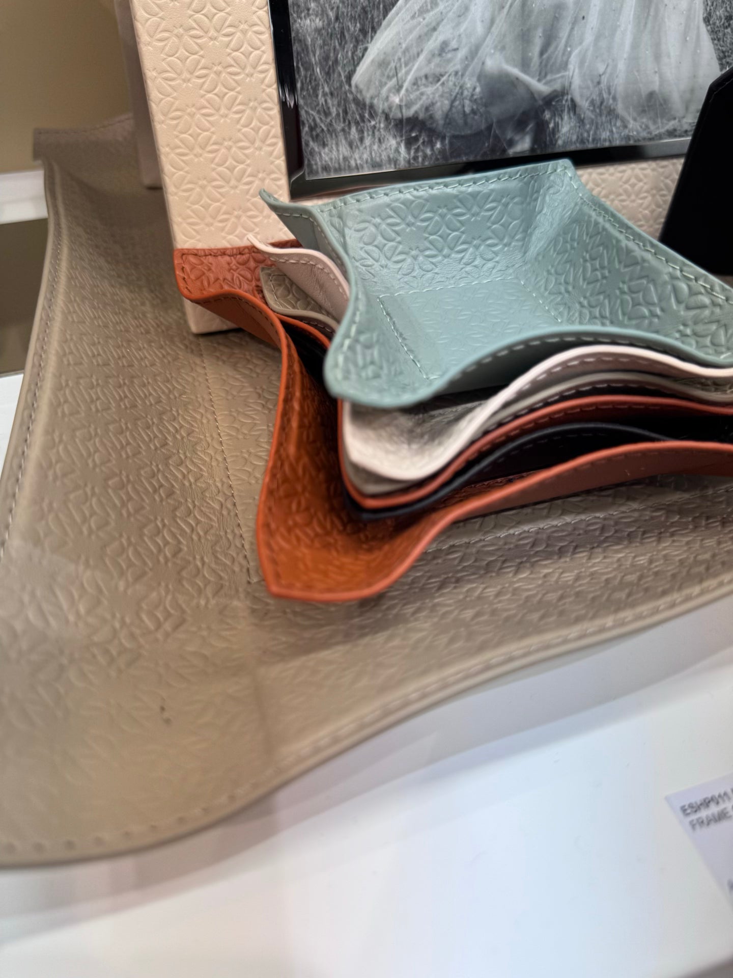 Giobagnara x Elie Saab Monogram Valet Tray | Leather lining with Elie Saab Monogram pattern | Metal structure with rigid core and bendable sides | Available in square and rectangular shapes | Luxurious and functional design | Home Decor and Accessories | 2Jour Concierge, your luxury lifestyle shop