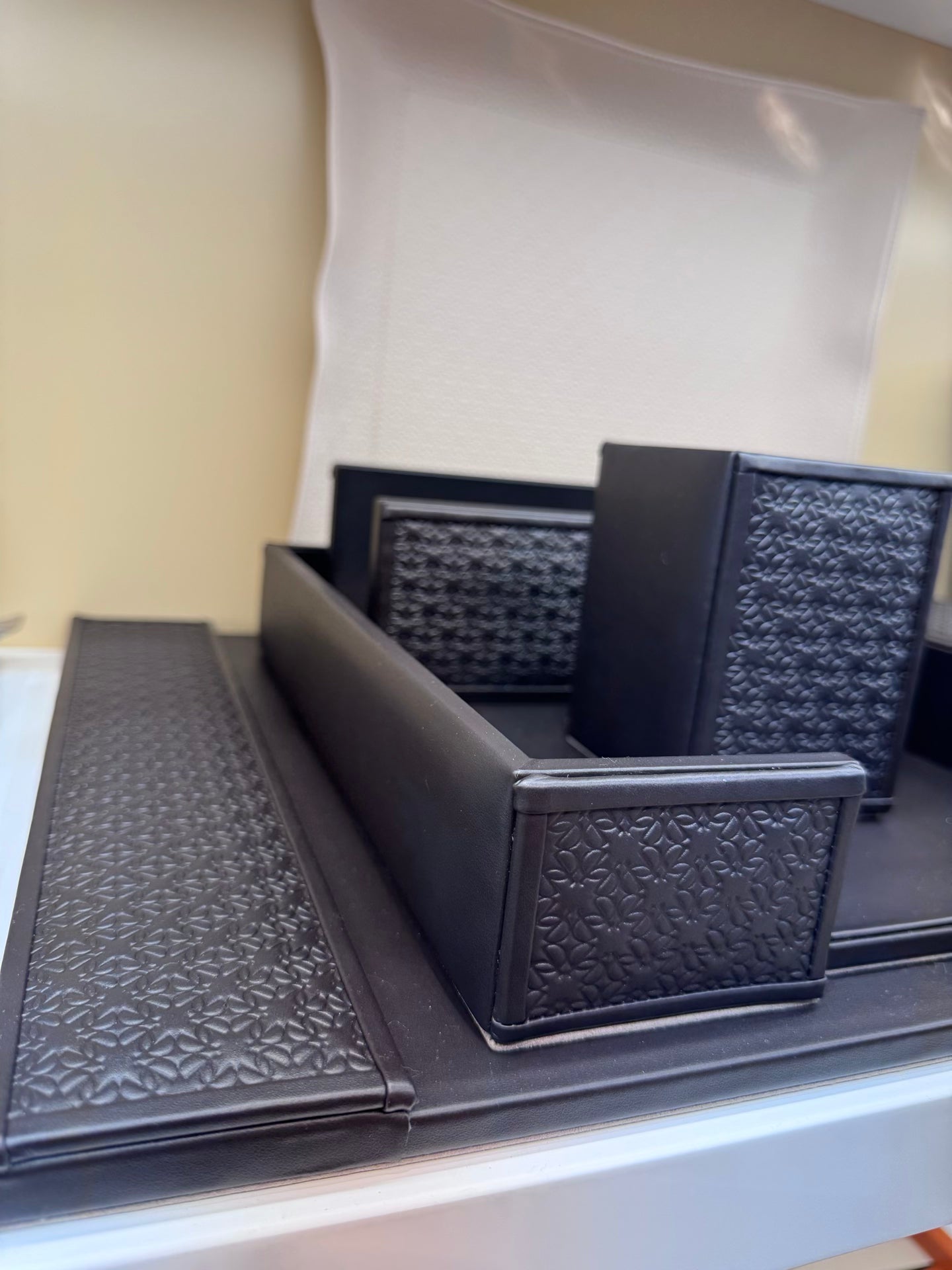 x Elie Saab Monogram Leather Desk Blotter