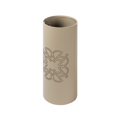 Giobagnara × Elie Saab Ecusson | Wastepaper Bin: Reinforced Tecnocuoio® leather with perforated monogram motif, palladium details, and removable acrylic inner container, available with or without lid | Office + Tech / Bins | 2Jour Concierge, your luxury lifestyle shop | luxury interiors, hospitality décor, elegant living, designer office accessories, boutique hotels, refined lifestyle, yacht décor, executive interiors