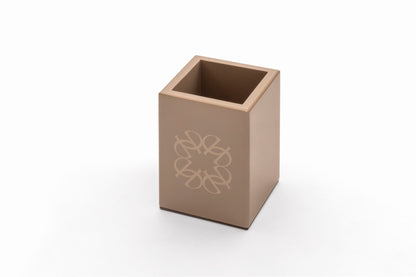 Giobagnara  ×  Elie Saab | Lacquer Ecusson Trinket Box: Leather box with padded Monogram lining and carved acrylic lid — rectangular low, square high, container | Decor | 2Jour Concierge, your luxury lifestyle shop | luxury trinket box, Giobagnara Elie Saab, Monogram leather box, designer jewellery box