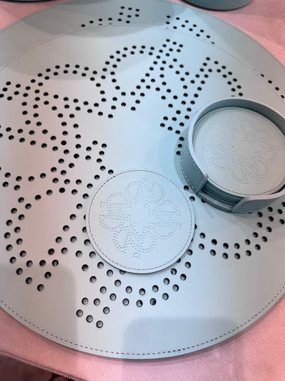 x Elie Saab Ecusson Regenerated Leather Coaster Holder