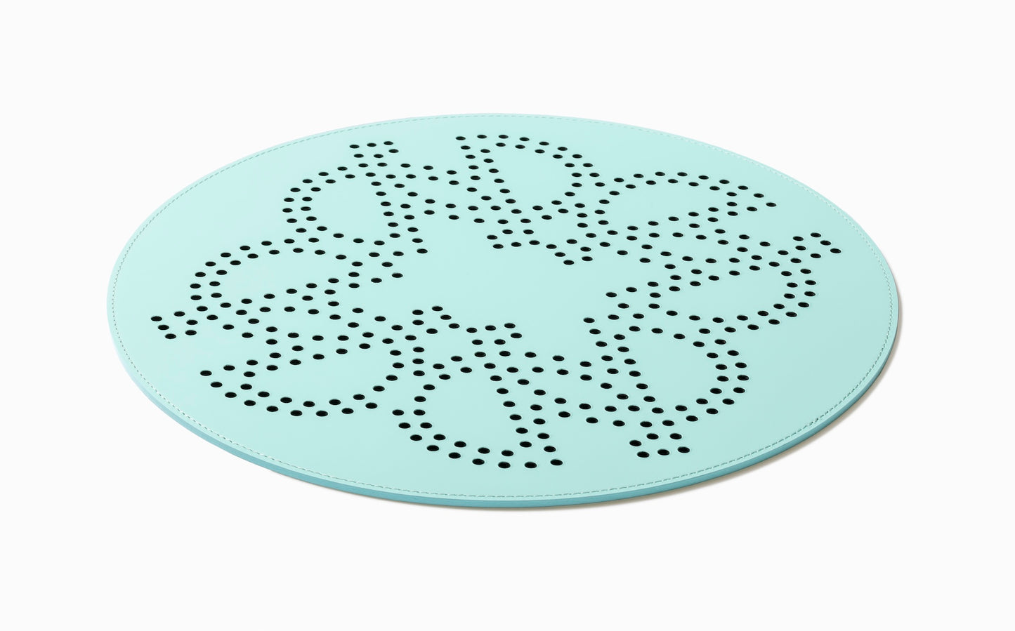 Giobagnara × Elie Saab Ecusson | Placemat: Reinforced Tecnocuoio® leather with perforated monogram motif, water- and UV-resistant | Serveware + Hospitality / Placemats & Underplates | 2Jour Concierge, your luxury lifestyle shop | designer tableware, luxury dining, hospitality décor, refined entertaining, boutique hotels, yacht décor, elegant interiors