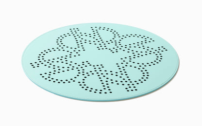 Giobagnara × Elie Saab Ecusson | Placemat: Reinforced Tecnocuoio® leather with perforated monogram motif, water- and UV-resistant | Serveware + Hospitality / Placemats & Underplates | 2Jour Concierge, your luxury lifestyle shop | designer tableware, luxury dining, hospitality décor, refined entertaining, boutique hotels, yacht décor, elegant interiors