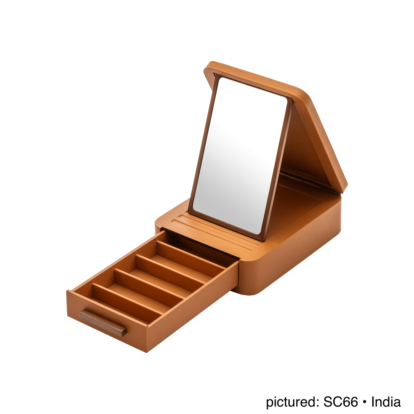 Giobagnara | Glasses Box Pelle Frau®: Leather-covered box with mirror and drawers for eyewear storage | Accessories Storage | 2Jour Concierge | luxury glasses organisers