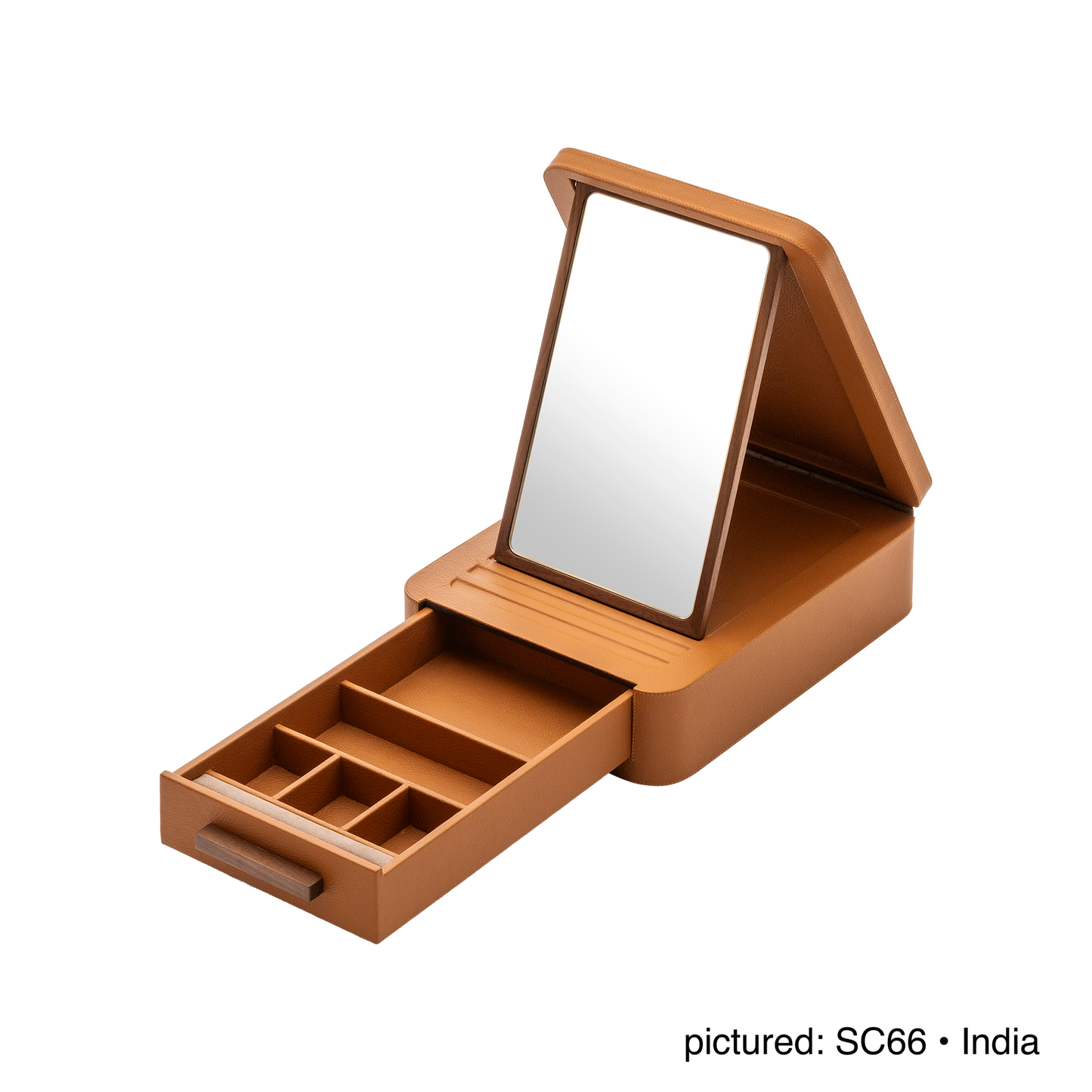 Giobagnara | Jewellery Box Pelle Frau®: Leather-covered box with mirror and compartmentalized drawers | Jewelry Storage | 2Jour Concierge | luxury jewellery organisers