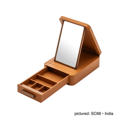 Giobagnara | Jewellery Box Pelle Frau®: Leather-covered box with mirror and compartmentalized drawers | Jewelry Storage | 2Jour Concierge | luxury jewellery organisers