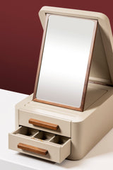 x Poltrona Frau Leather-Covered Jewellery Box with Mirror and Drawer Storage
