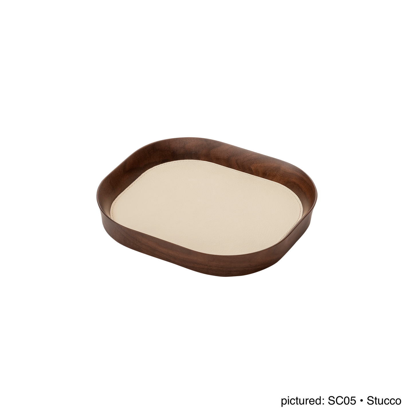 x Poltrona Frau Walnut Wood Valet Tray, Rectangular with Pelle Frau® Leather Inlay