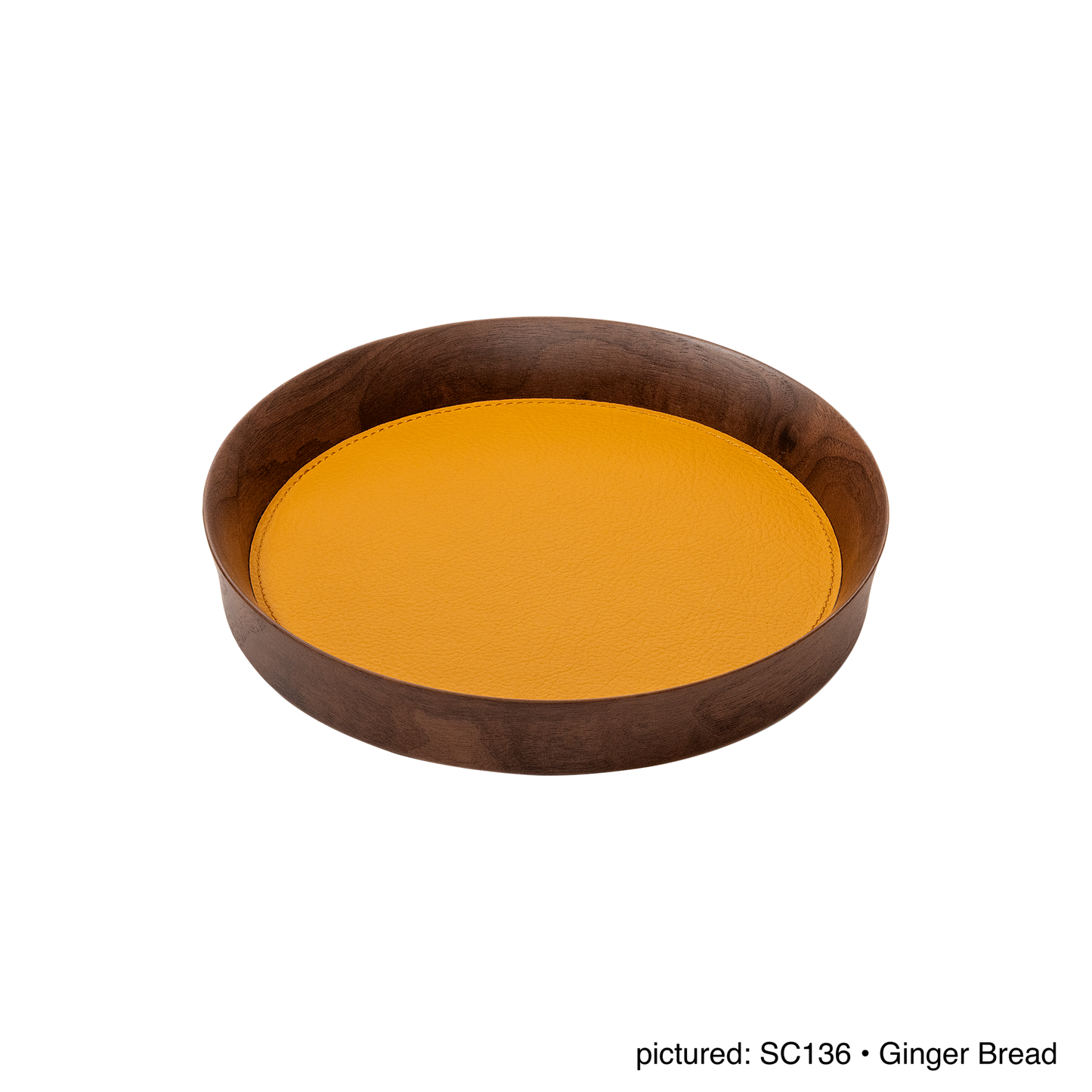 Giobagnara | Valet Tray Pelle Frau®: Walnut wood tray with leather inlay in multiple shapes and sizes | Decor / Valet Trays | 2Jour Concierge, your luxury lifestyle shop | premium leather and wood accessories for refined interiors