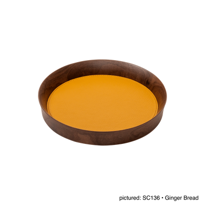 Giobagnara | Valet Tray Pelle Frau®: Walnut wood tray with leather inlay in multiple shapes and sizes | Decor / Valet Trays | 2Jour Concierge, your luxury lifestyle shop | premium leather and wood accessories for refined interiors