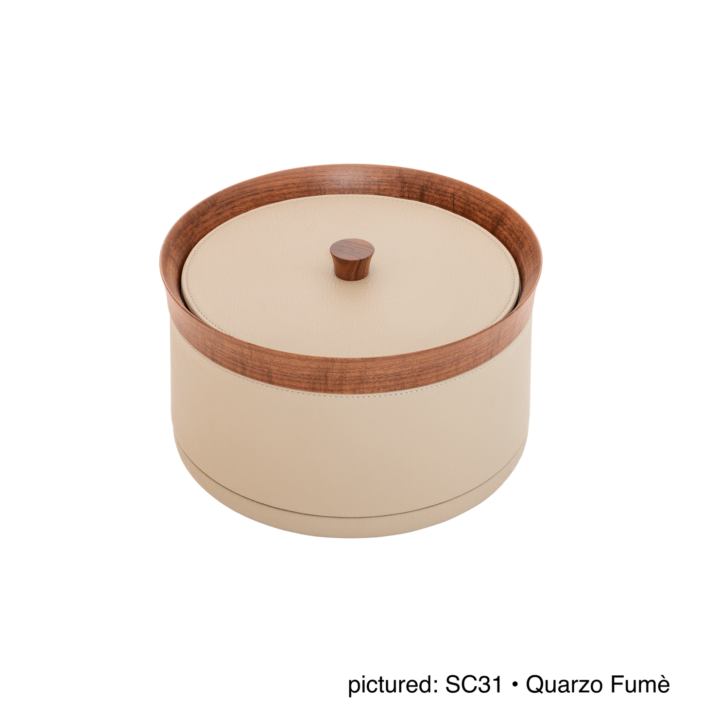 Giobagnara | Divided Serving Box Pelle Frau®: Leather-covered container with glass insert and divider | Tabletop & Condiment Accessories | 2Jour Concierge | luxury serving containers and accessories