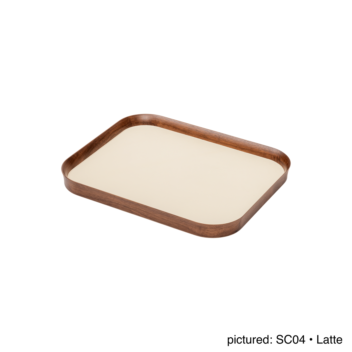 x Poltrona Frau Walnut Wood Tray, Rectangular with Pelle Frau® Leather Inlay