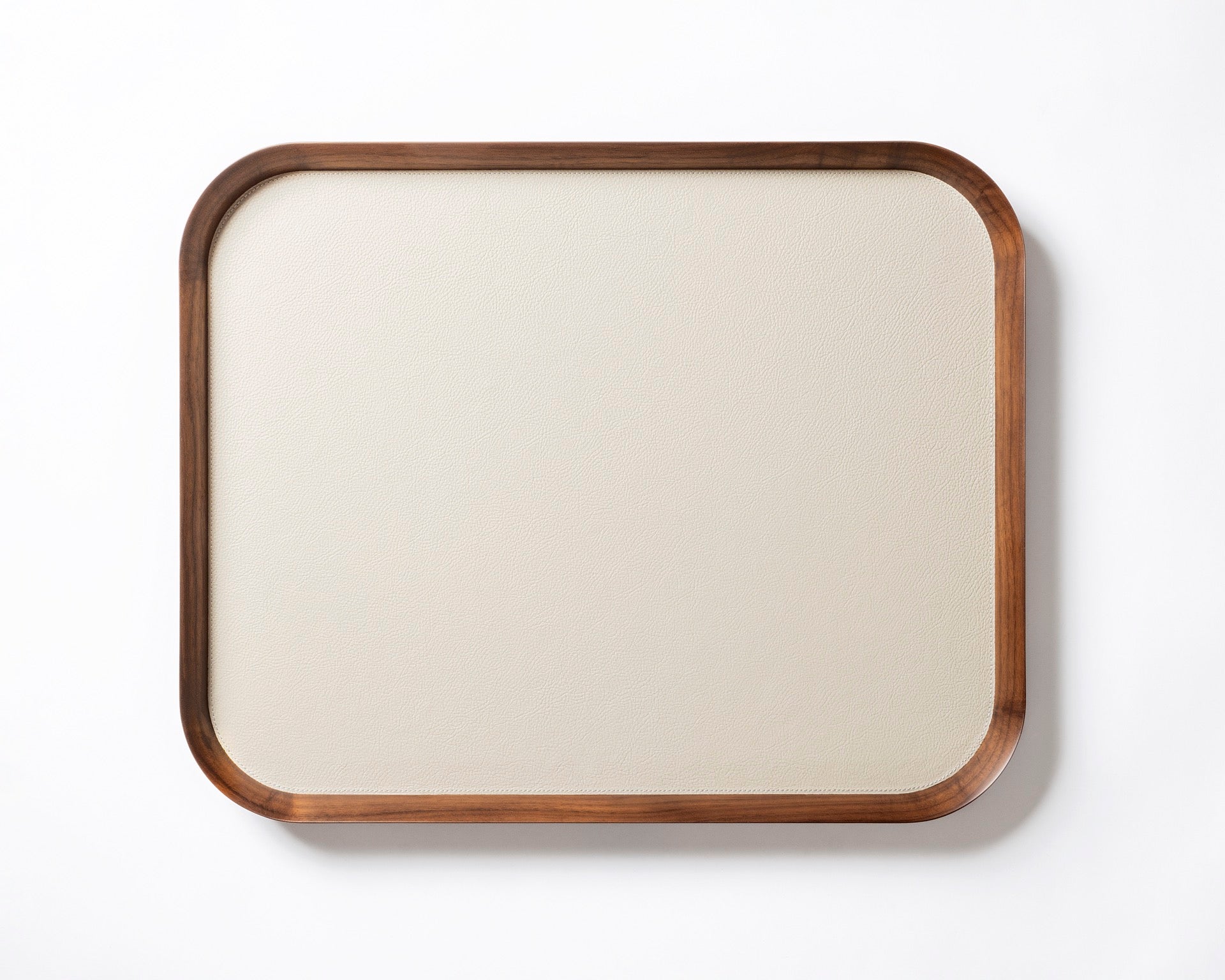 Giobagnara | Rectangular Tray Pelle Frau®: Walnut wood tray with leather inlay in multiple sizes | Serveware & Hospitality / Trays | 2Jour Concierge | luxury serving trays and tabletop accessories