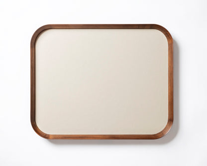 Giobagnara | Rectangular Tray Pelle Frau®: Walnut wood tray with leather inlay in multiple sizes | Serveware & Hospitality / Trays | 2Jour Concierge | luxury serving trays and tabletop accessories