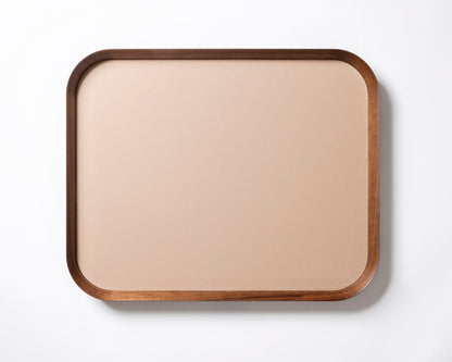 Giobagnara | Rectangular Tray Pelle Frau®: Walnut wood tray with leather inlay in multiple sizes | Serveware & Hospitality / Trays | 2Jour Concierge | luxury serving trays and tabletop accessories