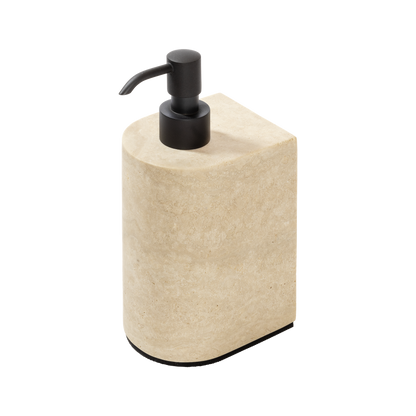 Giobagnara Noble | Soap Dispenser: Marble with brushed bronze detailing and smooth finish | Bathroom / Bathroom Collection | 2Jour Concierge, your luxury lifestyle shop | luxury interiors, hospitality décor, elegant living, designer home accessories, boutique hotels, refined lifestyle, yacht décor, office décor, executive interiors