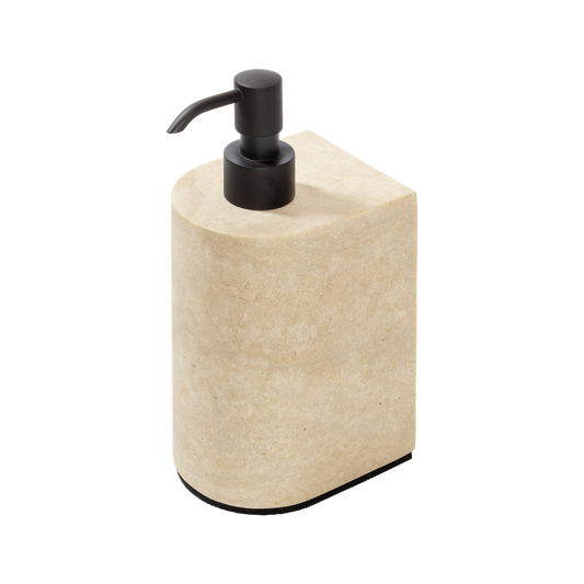 Giobagnara Noble | Soap Dispenser: Marble with brushed bronze detailing and smooth finish | Bathroom / Bathroom Collection | 2Jour Concierge, your luxury lifestyle shop | luxury interiors, hospitality décor, elegant living, designer home accessories, boutique hotels, refined lifestyle, yacht décor, office décor, executive interiors