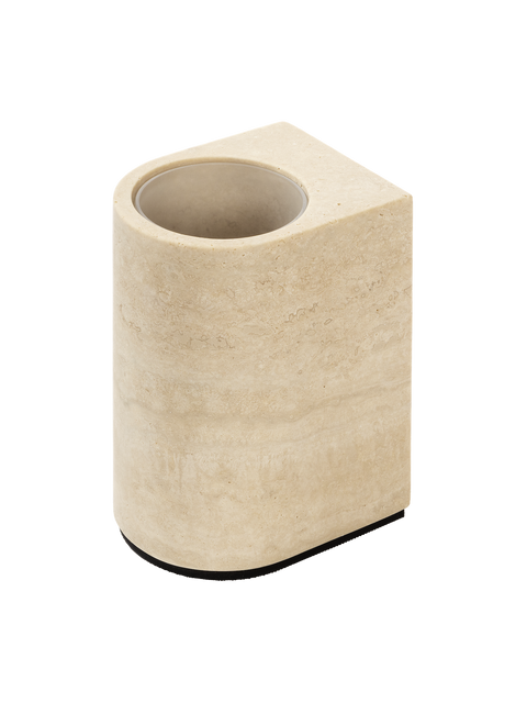 Giobagnara Noble | Toothbrush Holder: Marble with brushed bronze detailing and smooth finish | Bathroom / Bathroom Collection | 2Jour Concierge, your luxury lifestyle shop | luxury interiors, hospitality décor, elegant living, designer home accessories, boutique hotels, refined lifestyle, yacht décor, office décor, executive interiors