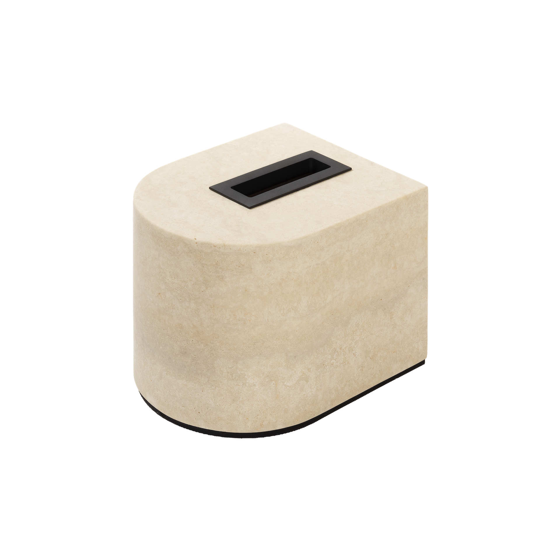 Giobagnara Noble | Tissue Holder: Travertine marble with brushed bronze detailing and smooth finish, available in small high and large low sizes | Bathroom / Tissue Holders | 2Jour Concierge, your luxury lifestyle shop | luxury interiors, hospitality décor, elegant living, designer home accessories, boutique hotels, refined lifestyle, yacht décor, office décor, executive interiors