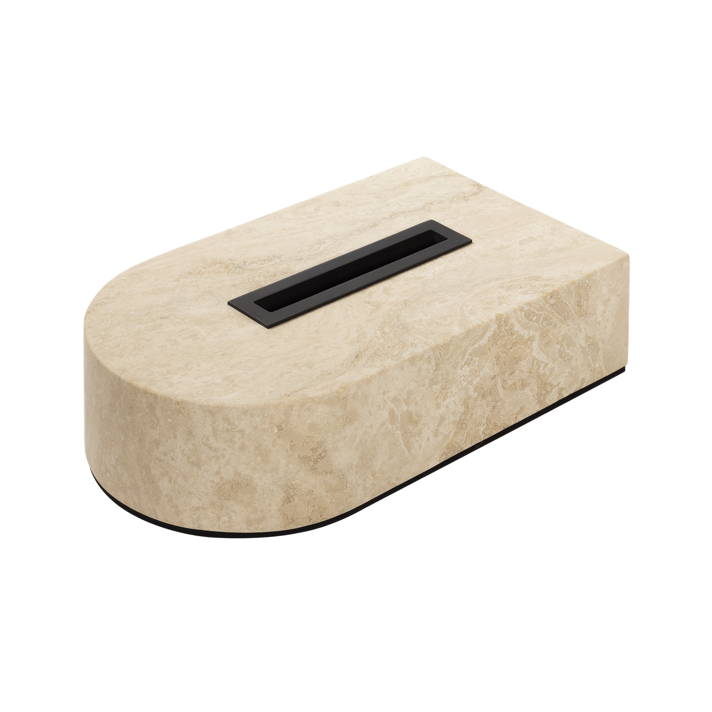 Giobagnara Noble | Tissue Holder: Travertine marble with brushed bronze detailing and smooth finish, available in small high and large low sizes | Bathroom / Tissue Holders | 2Jour Concierge, your luxury lifestyle shop | luxury interiors, hospitality décor, elegant living, designer home accessories, boutique hotels, refined lifestyle, yacht décor, office décor, executive interiors