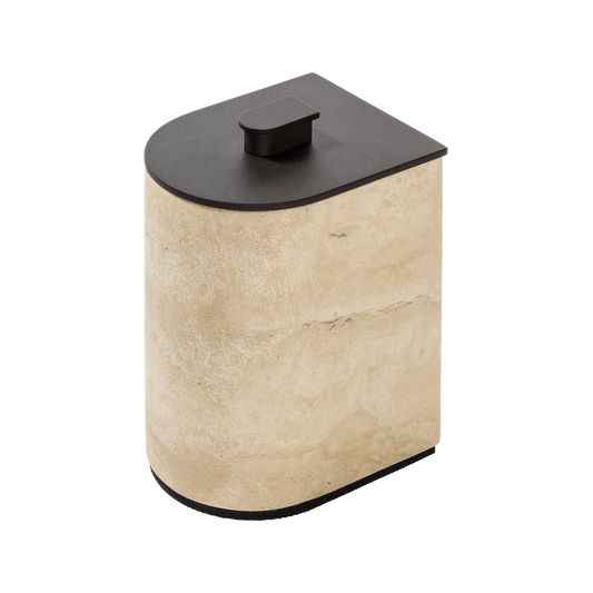 Giobagnara Noble | Marble Box: Travertine marble with brushed bronze detailing and smooth finish, available in high and low versions | Bathroom / Bathroom Collection | 2Jour Concierge, your luxury lifestyle shop | luxury interiors, hospitality décor, elegant living, designer home accessories, boutique hotels, refined lifestyle, yacht décor, office décor, executive interiors