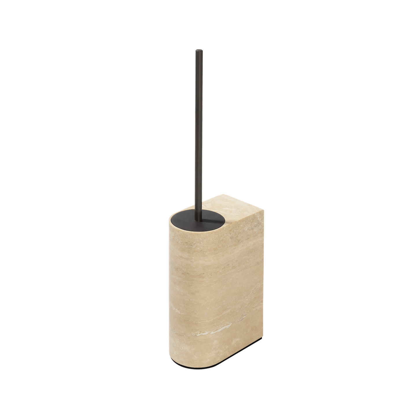 Giobagnara Noble | Toilet Brush: Travertine marble with brushed bronze detailing and smooth finish | Bathroom / Bathroom Collection | 2Jour Concierge, your luxury lifestyle shop | luxury interiors, hospitality décor, elegant living, designer home accessories, boutique hotels, refined lifestyle, yacht décor, office décor, executive interiors