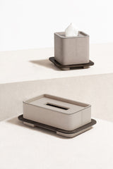x Glenn Sestig Lloyd Leather-Covered Tissue Holder with Wooden Frame