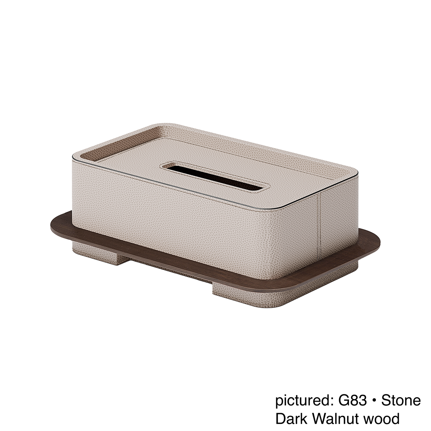 x Glenn Sestig Lloyd Leather-Covered Tissue Holder with Wooden Frame
