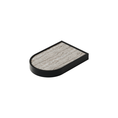 Giobagnara Noble | Valet Tray: Travertine marble with brushed bronze detailing and smooth finish, available in multiple sizes | Bathroom / Bathroom Collection | 2Jour Concierge, your luxury lifestyle shop | luxury interiors, hospitality décor, elegant living, designer home accessories, boutique hotels, refined lifestyle, yacht décor, office décor, executive interiors