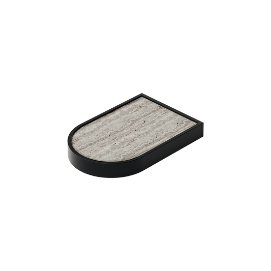 Giobagnara Noble | Valet Tray: Travertine marble with brushed bronze detailing and smooth finish, available in multiple sizes | Bathroom / Bathroom Collection | 2Jour Concierge, your luxury lifestyle shop | luxury interiors, hospitality décor, elegant living, designer home accessories, boutique hotels, refined lifestyle, yacht décor, office décor, executive interiors