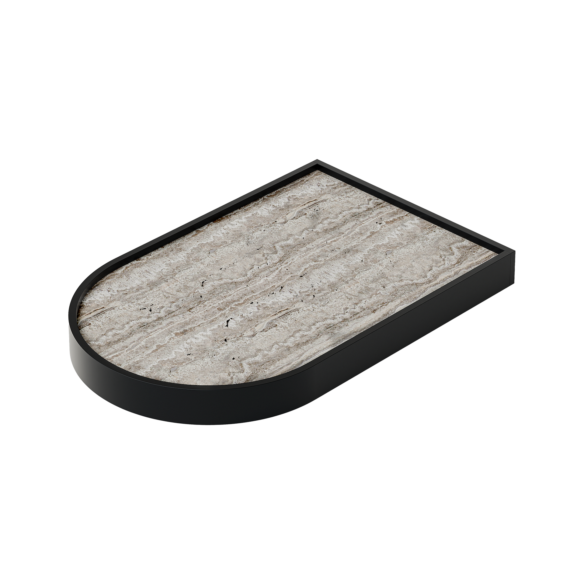 Giobagnara Noble | Valet Tray: Travertine marble with brushed bronze detailing and smooth finish, available in multiple sizes | Bathroom / Bathroom Collection | 2Jour Concierge, your luxury lifestyle shop | luxury interiors, hospitality décor, elegant living, designer home accessories, boutique hotels, refined lifestyle, yacht décor, office décor, executive interiors