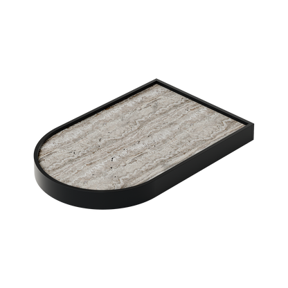 Giobagnara Noble | Valet Tray: Travertine marble with brushed bronze detailing and smooth finish, available in multiple sizes | Bathroom / Bathroom Collection | 2Jour Concierge, your luxury lifestyle shop | luxury interiors, hospitality décor, elegant living, designer home accessories, boutique hotels, refined lifestyle, yacht décor, office décor, executive interiors
