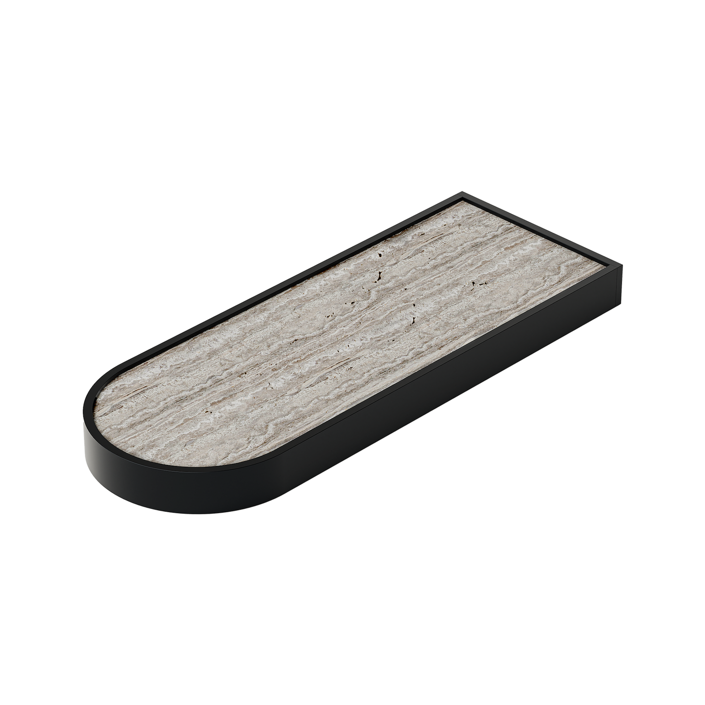 Giobagnara Noble | Valet Tray: Travertine marble with brushed bronze detailing and smooth finish, available in multiple sizes | Bathroom / Bathroom Collection | 2Jour Concierge, your luxury lifestyle shop | luxury interiors, hospitality décor, elegant living, designer home accessories, boutique hotels, refined lifestyle, yacht décor, office décor, executive interiors